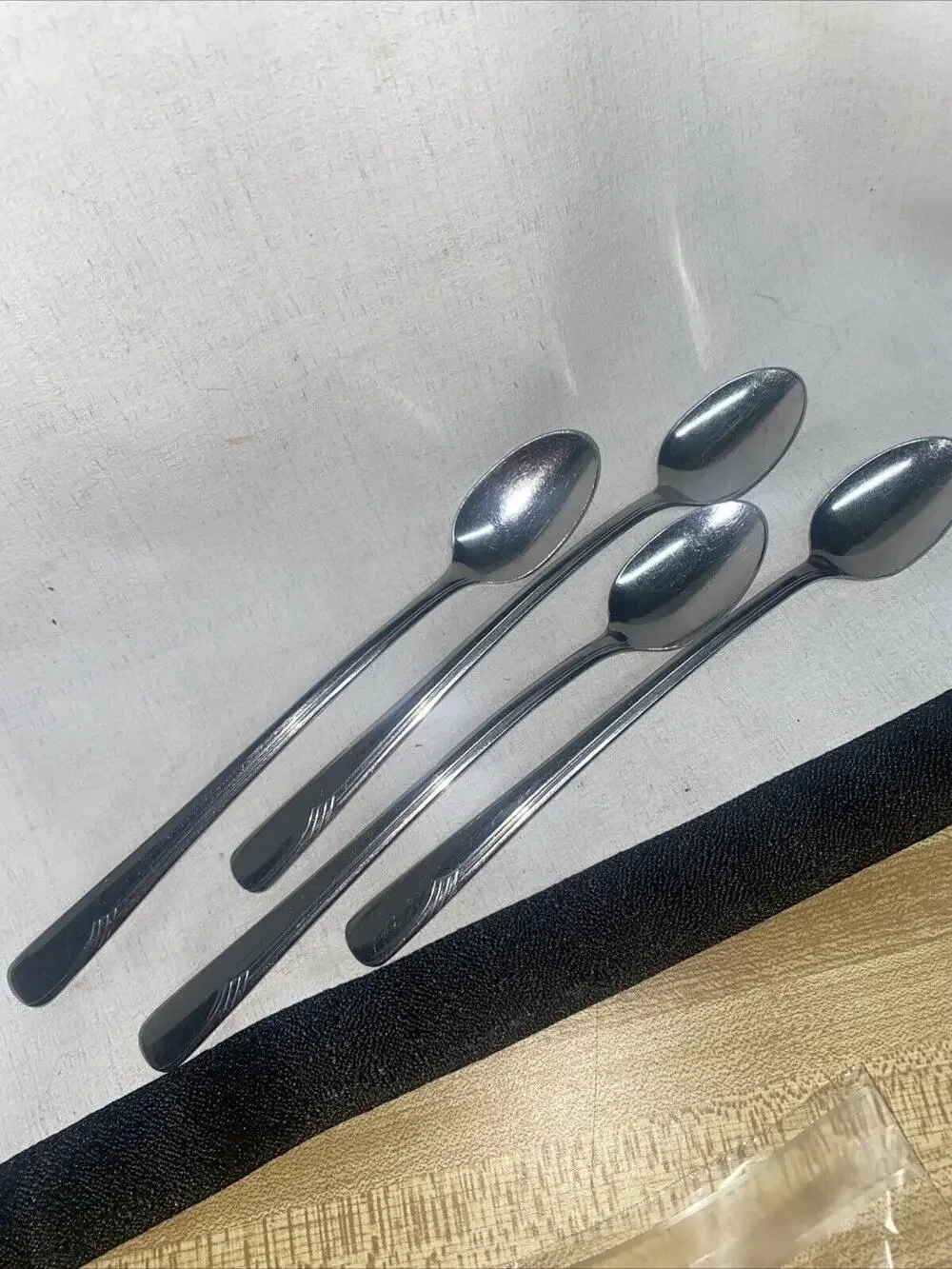 Set Of 4 ONEIDA Valor STAINLESS SOUVENIR Iced Tea Spoon PAN-CANAL
